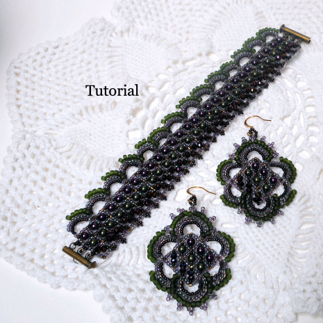 Beading Tutorial Avalon Bracelet and Earring set