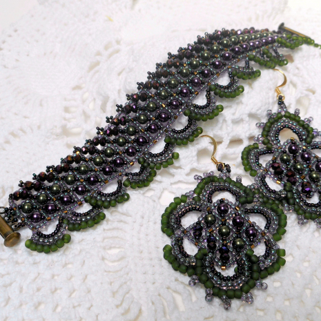 Avalon Bracelet and Earring set beading tutorial