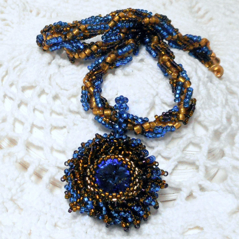 Gods Eye Medallion Necklace Blue