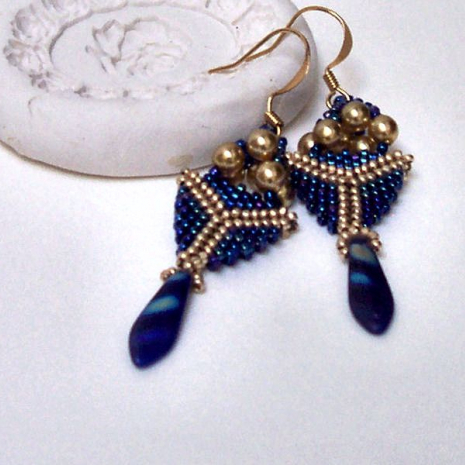 Beading tutorial Pagoda Drop Earrings