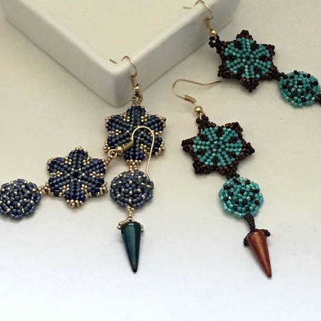 Beading tutorial Sea Star Circular Peyote Earrings